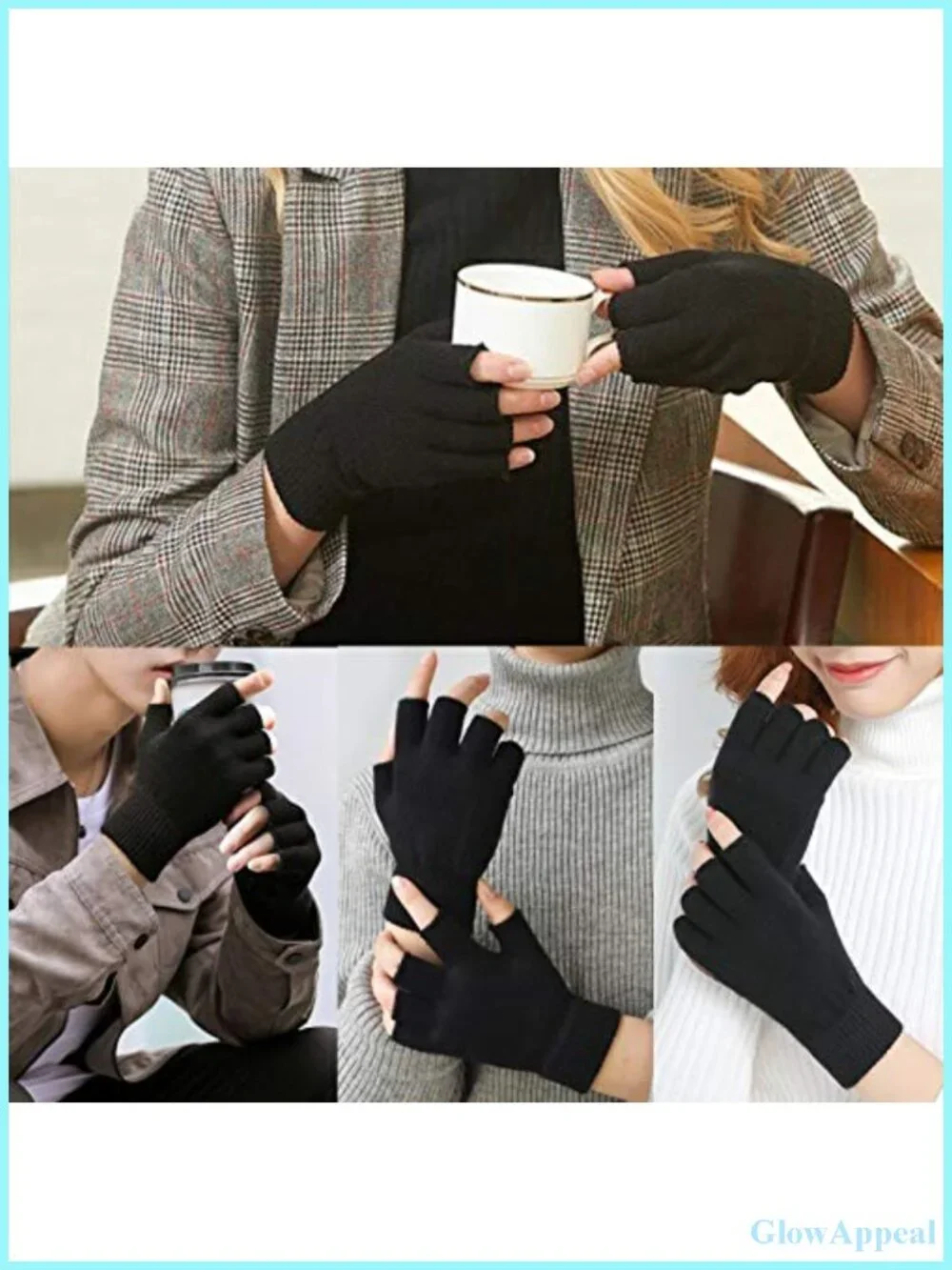 Fingerless Gloves Half Finger Knit Thermal Winter Driving Cycling Texting Unisex